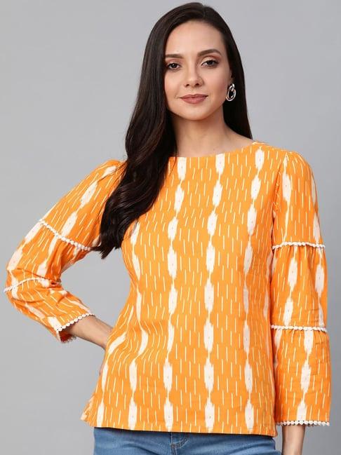 yash gallery orange printed top