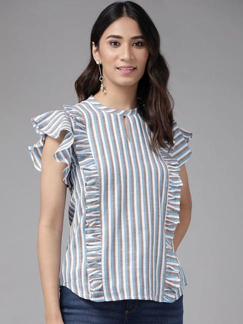 yash gallery multicolored striped top