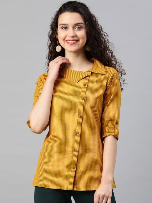 yash gallery yellow striped top