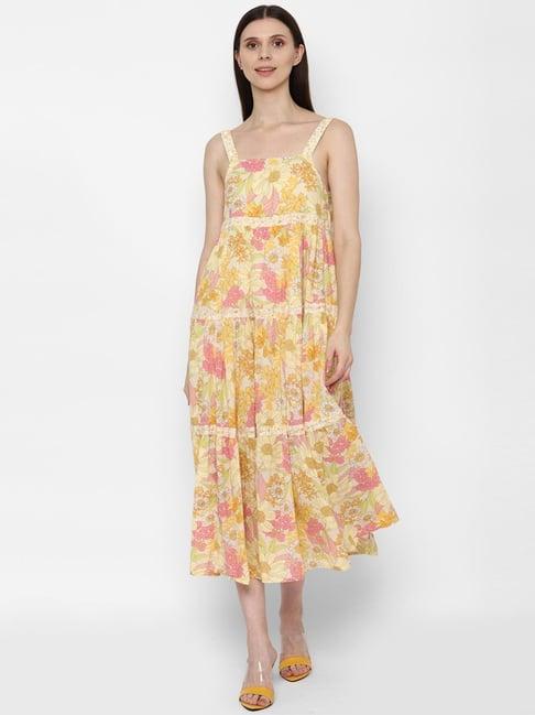 american eagle outfitters yellow floral print dress