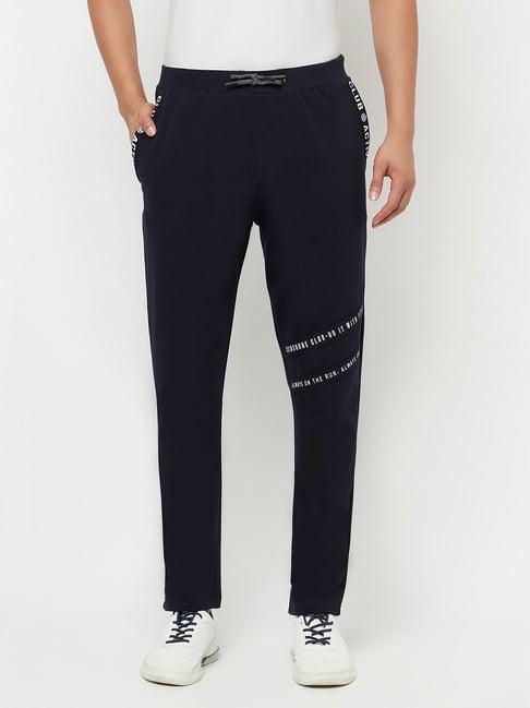 crimsoune club men navy blue solid track pants