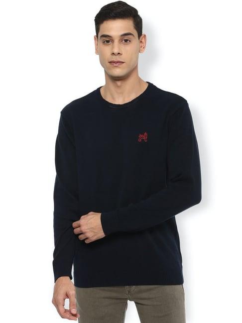 van heusen black cotton regular fit sweater