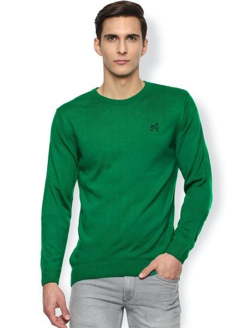 van heusen green regular fit sweater