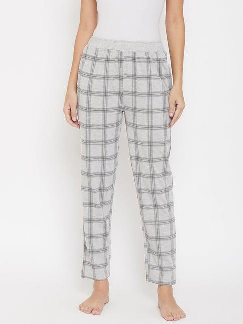 okane grey check lounge pants