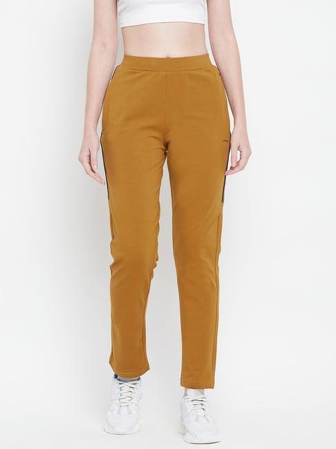 okane mustard regular fit track pants