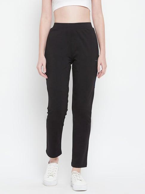 okane black regular fit track pants