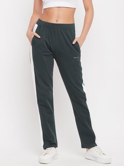 okane green regular fit track pants