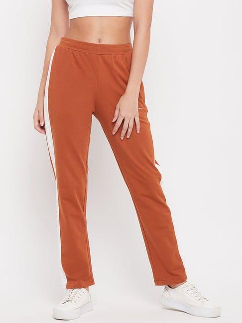 okane rust regular fit track pants