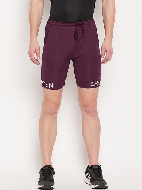 duke maroon regular fit printed shorts