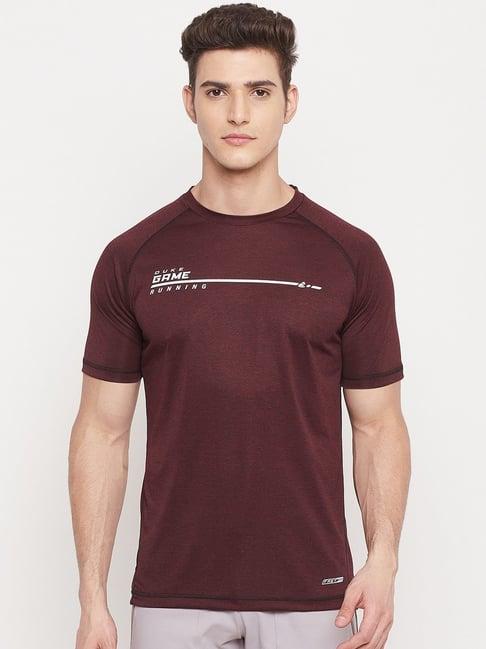 duke maroon regular fit printed t-shirt