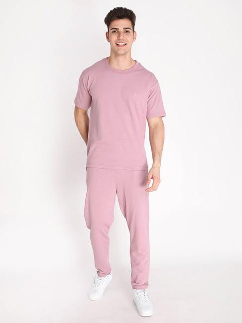 chkokko pink loose fit t-shirt & trackpants set