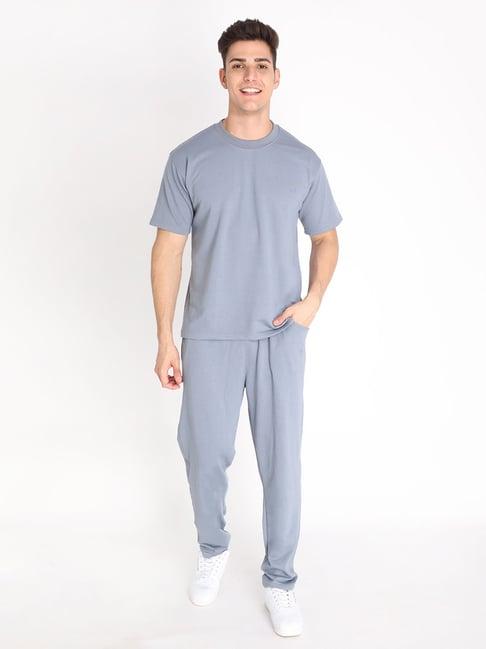 chkokko slate grey loose fit t-shirt & trackpants set