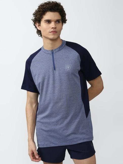 van heusen blue slim fit printed t-shirt