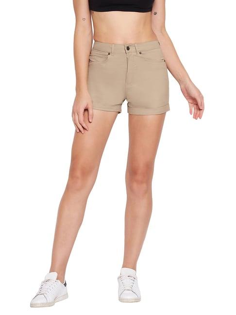 hypernation khaki high rise shorts