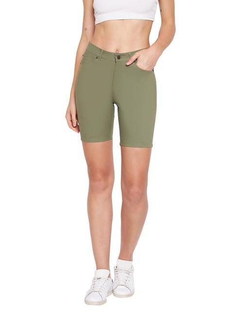 hypernation olive high rise shorts