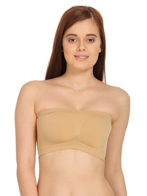 innocence light brown non-wired bandeau bra