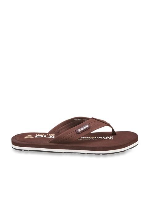 duke men's brown flip flops