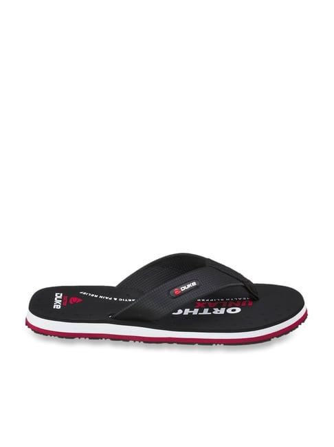 duke men's black flip flops