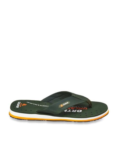 duke men's olive green flip flops