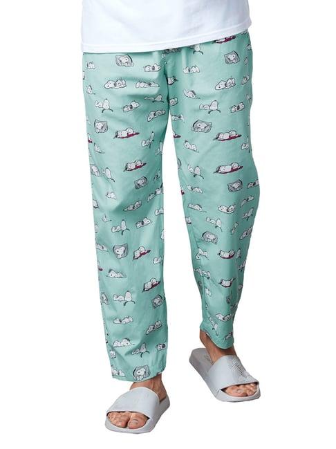 the souled store blue regular fit printed pyjamas