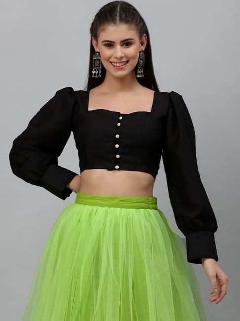 studiorasa black plain crop top