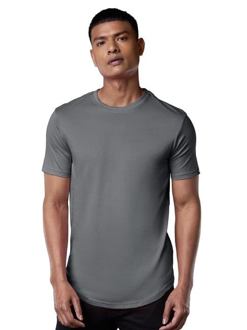 the souled store steel grey regular fit t-shirts