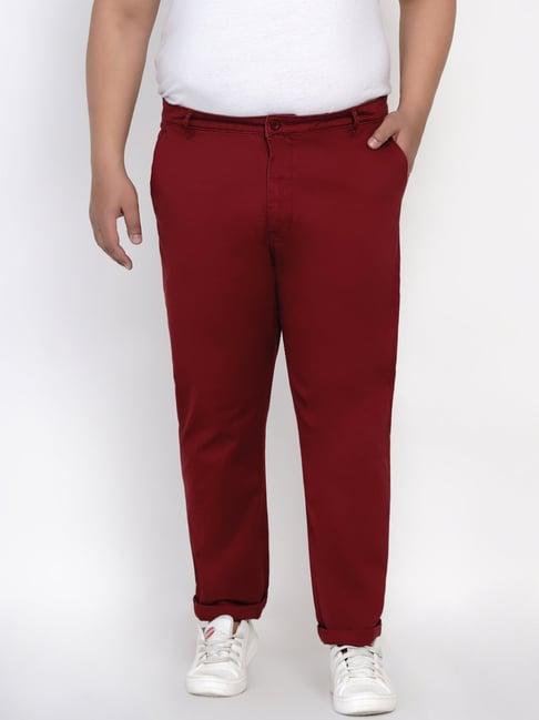 john pride maroon comfort fit chinos