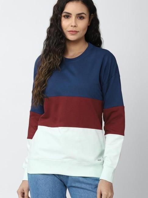 van heusen multicolor color blocked sweatshirt