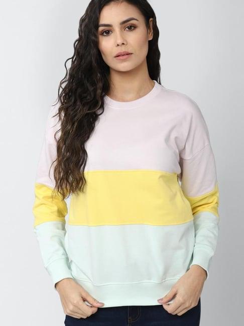 van heusen multicolor color blocked sweatshirt