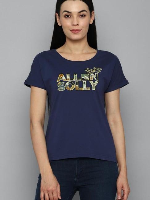 allen solly navy graphic print t-shirt