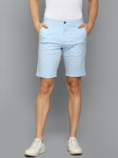 louis philippe sport sky blue slim fit shorts