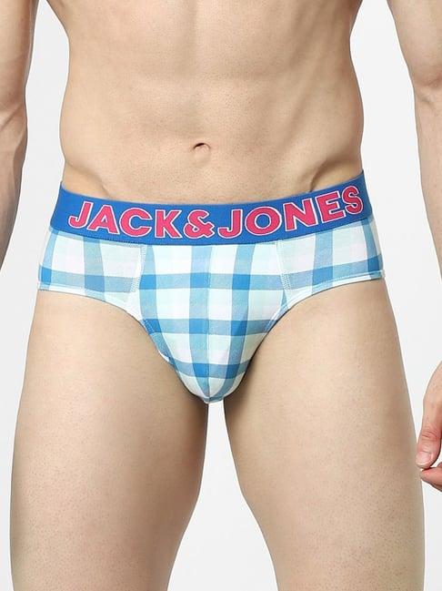 jack & jones nautical blue checkered briefs