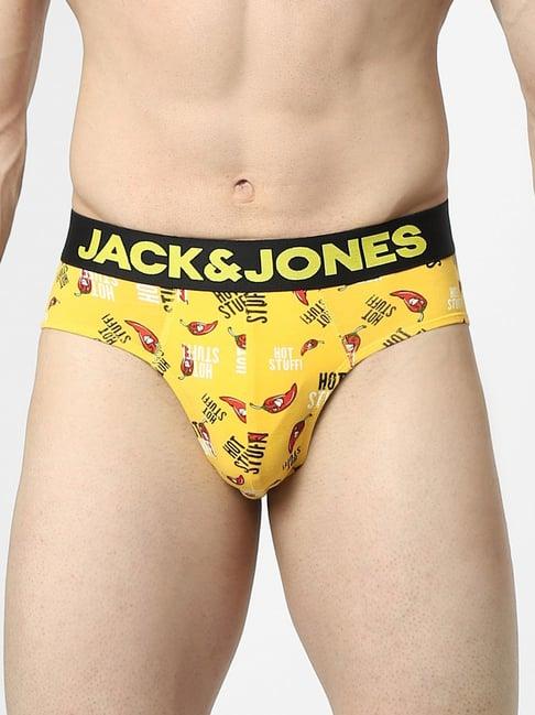 jack & jones spectra yellow printed briefs