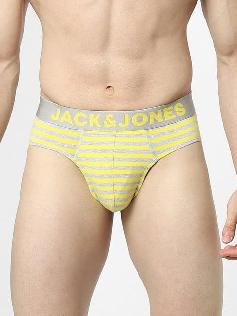 jack & jones cyber yellow striped briefs