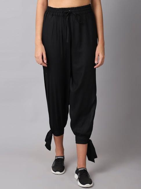 tag 7 black regular fit dhoti pants