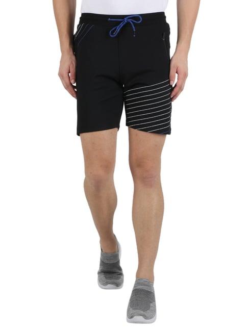 monte carlo black regular fit printed shorts