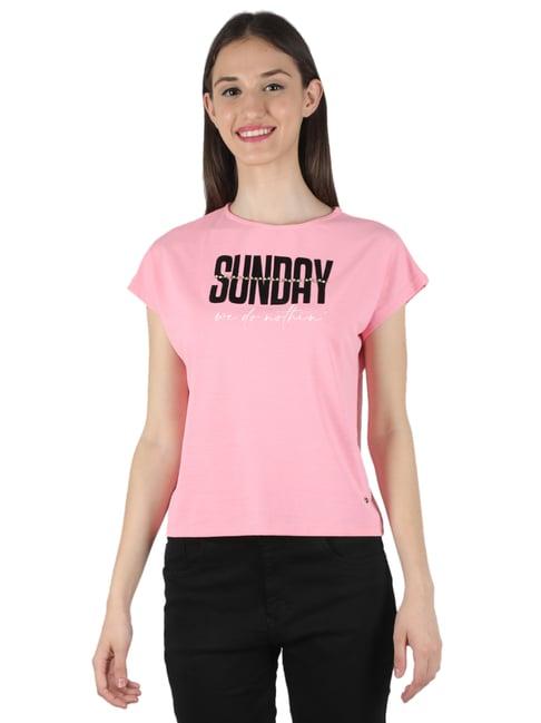 monte carlo pink printed t-shirt