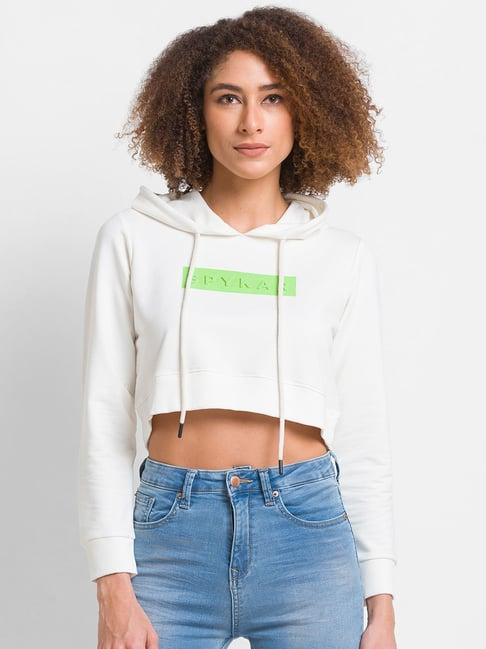 spykar white printed sweatshirt