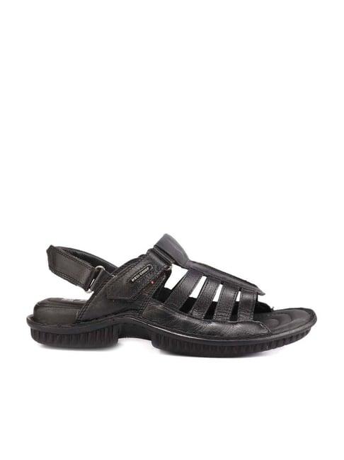 red chief men's pitch black back strap sandals