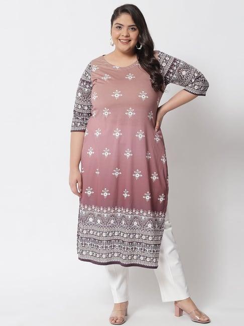 amydus pink printed straight kurta