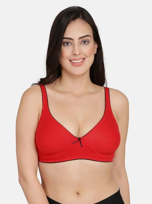 curvy love red non wired non padded plunge bra