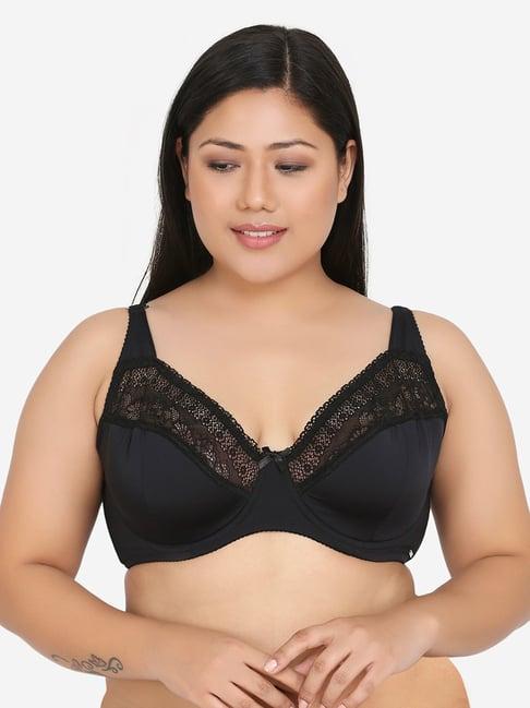 curvy love black under-wired padded plunge bra