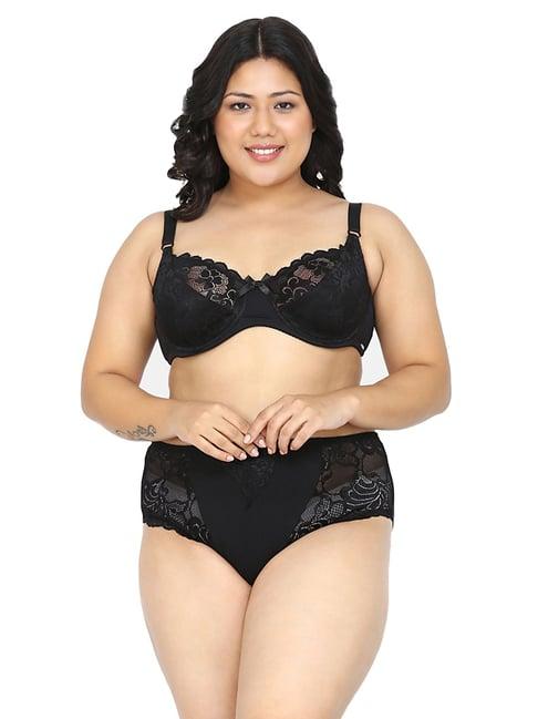 curvy love black under-wired non padded plunge bra