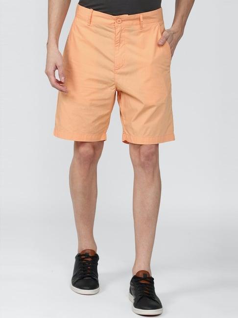 forever 21 peach cotton regular fit shorts