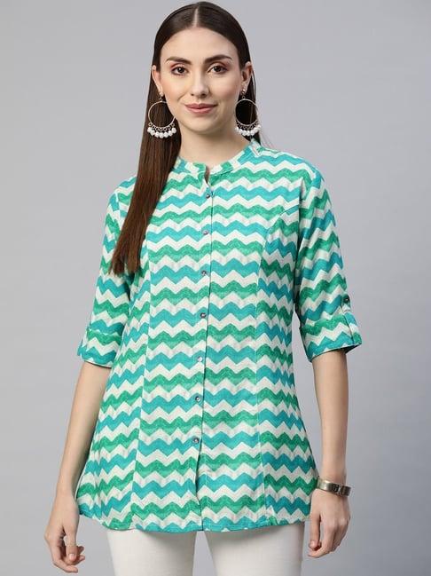 divena multicolored chevron pattern top