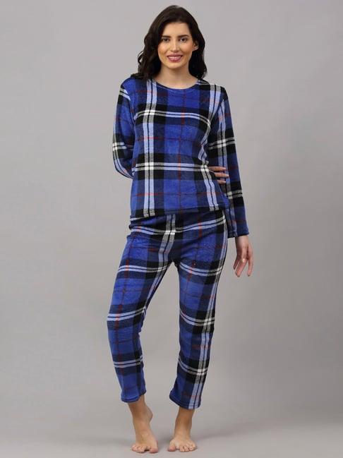 neudis blue check top with pyjamas