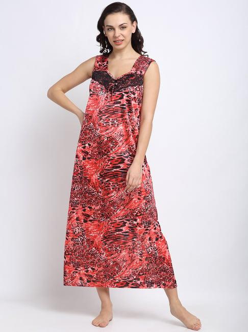 neudis red printed nighty