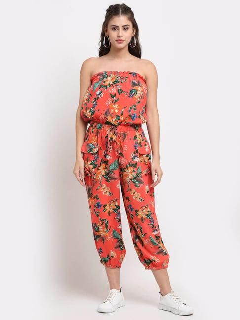 neudis coral printed tube jumpsuit