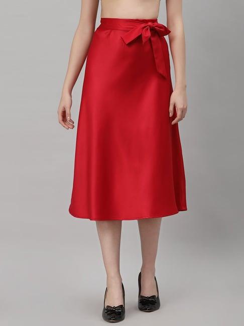 neudis red below knee skirt