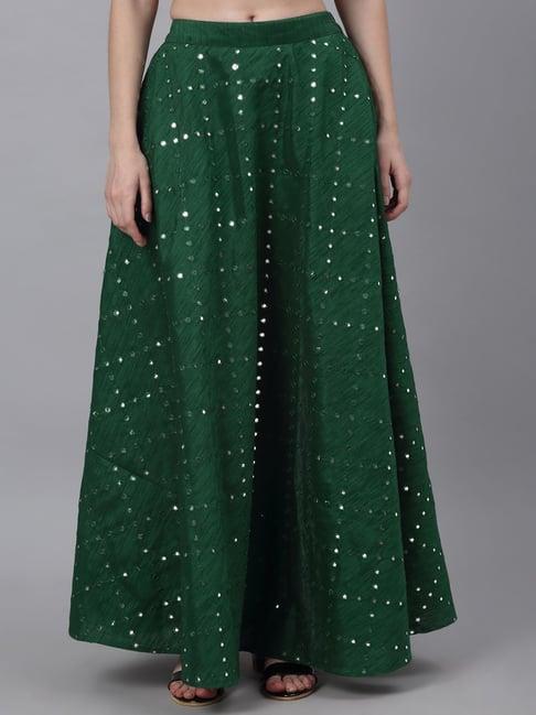 neudis green embroidered skirt